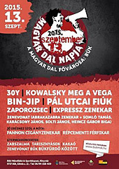 A magyar dal napja programjai Bkn, 2015. szeptember 13‑n